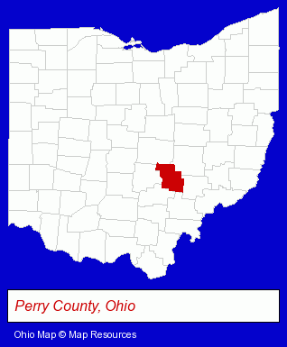 Ohio map, showing the general location of Perry Behavioral Health Inc