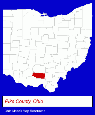 Ohio map, showing the general location of Garnet A. Wilson Public Library