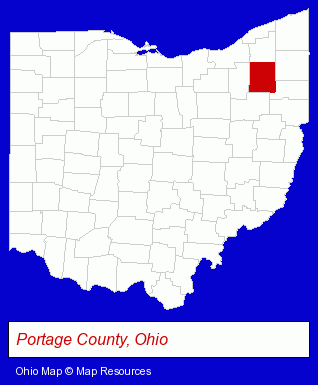 Ohio map, showing the general location of Sirna & Sons