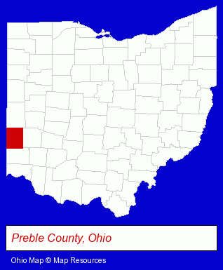 Ohio map, showing the general location of Seven Mile Creek Corporation