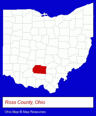 Ohio map, showing the general location of Parry CO Quartz Sand & Gravel