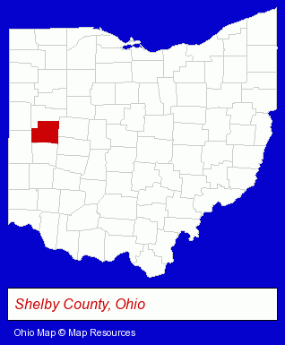 Ohio map, showing the general location of Sidney Manufacturing Company