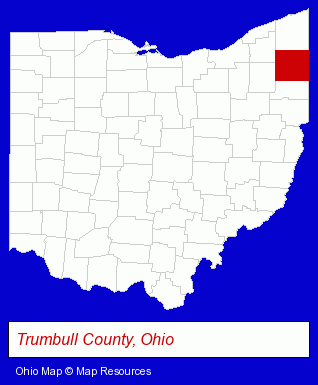 Ohio map, showing the general location of Alcraft