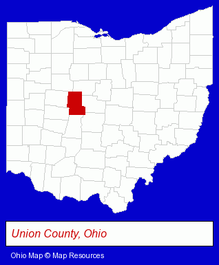 Ohio map, showing the general location of Albrecht Miller & Hess - Christina Hess DDS