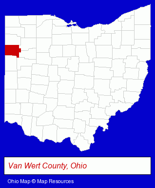 Ohio map, showing the general location of Toolco Inc