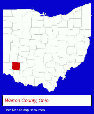 Ohio map, showing the general location of Mars Hill Academy