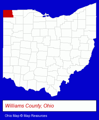Ohio map, showing the general location of Ohio Gas Company