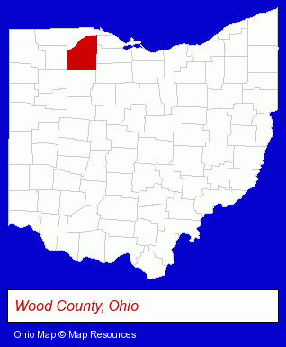 Ohio map, showing the general location of Cresset Chemical Company