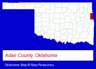 Oklahoma map, showing the general location of Kris Kirk Cpa PC