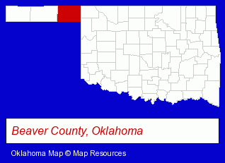 Oklahoma map, showing the general location of Midwest Crop Protection Service