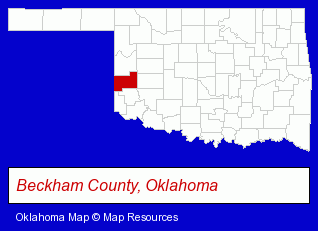 Beckham County, Oklahoma locator map