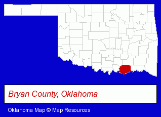 Oklahoma map, showing the general location of Nolan Enterprises