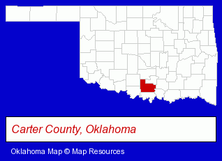 Oklahoma map, showing the general location of Carter County Animal Hospital