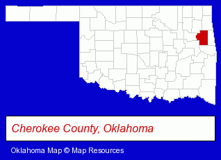 Oklahoma map, showing the general location of Celeste Looney Insurance