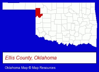 Oklahoma map, showing the general location of Fargo Public Schools