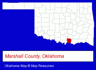 Oklahoma map, showing the general location of Nelson Family Dentistry