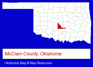 Oklahoma map, showing the general location of Custom Dental Of Newcastle