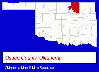Oklahoma map, showing the general location of Shoemake Bransford H