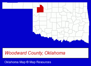Oklahoma map, showing the general location of Weldon Parts Inc