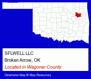Oklahoma counties map, showing the general location of SFLWELL LLC