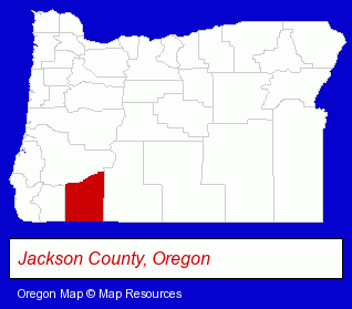 Oregon map, showing the general location of Rogue Jet Boatworks