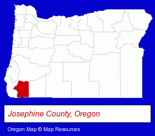 Oregon map, showing the general location of Siskiyou Insurance Market Place