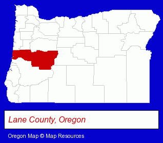 Oregon map, showing the general location of Oak Hill School