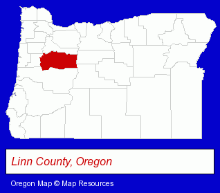 Oregon map, showing the general location of Sybaris