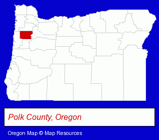Oregon map, showing the general location of Willamette Valley Hospice