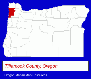 Tillamook County, Oregon locator map