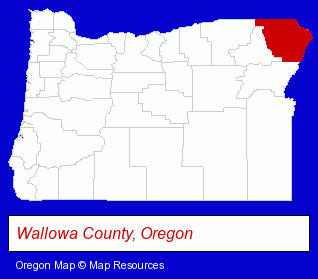 Oregon map, showing the general location of Enterprise Animal Hospital