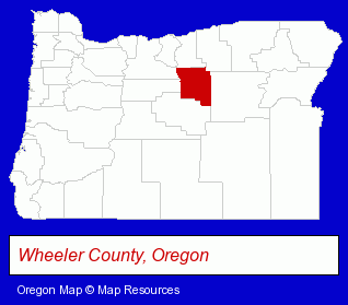 Oregon map, showing the general location of Little Pine Cafe