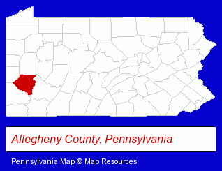 Pennsylvania map, showing the general location of Mike's Executive Landscaping