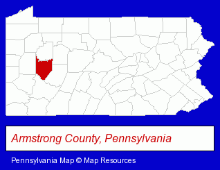 Pennsylvania map, showing the general location of M & M Lime CO Inc