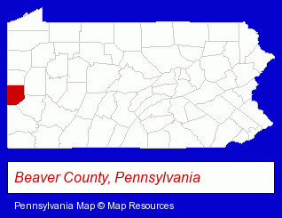 Pennsylvania map, showing the general location of E T A Industries