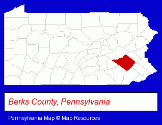 Pennsylvania map, showing the general location of Hannahoe Painting
