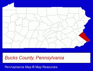 Pennsylvania map, showing the general location of Catapult Communications
