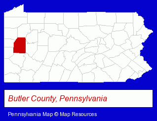 Pennsylvania map, showing the general location of Leonard Bellisario DDS
