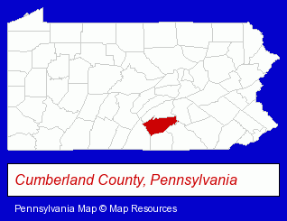 Pennsylvania map, showing the general location of Gildea Chiropractic
