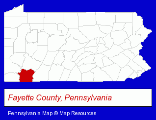 Pennsylvania map, showing the general location of Goodwill