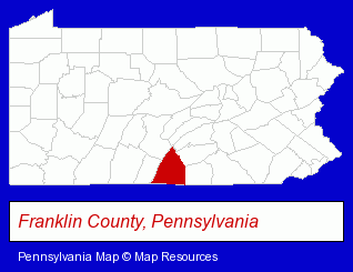 Pennsylvania map, showing the general location of FAB Tech Industries