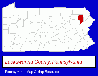 Pennsylvania map, showing the general location of Pena PLAS Company