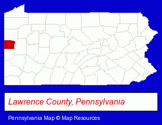 Pennsylvania map, showing the general location of De Carbo & de Carbo Funeral HM