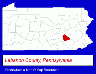 Pennsylvania map, showing the general location of Bur-Pak Butcher Shop