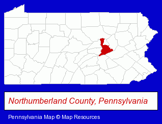 Pennsylvania map, showing the general location of Brush Industries