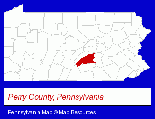 Pennsylvania map, showing the general location of Warm Springs Lodge