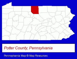 Pennsylvania map, showing the general location of Four Seasons Real Estate Inc