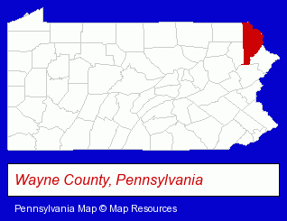 Pennsylvania map, showing the general location of Alpine Wurst & Meat House Inc