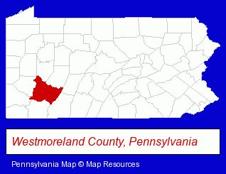 Pennsylvania map, showing the general location of Murrysville Community Library
