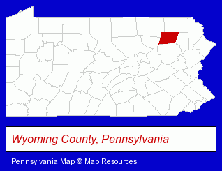 Pennsylvania map, showing the general location of Endless Mountains Air Inc
